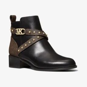 迈克高仕/Michael Kors Kincaid 皮革和铆钉徽标踝靴 49F1KIME5L-2437