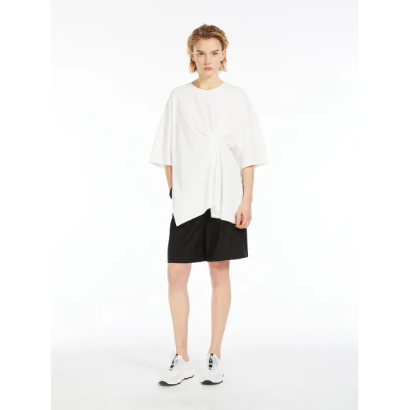 麦丝玛拉/Max Mara [Bolero] 平纹针织不对称百褶T恤 5941034106001