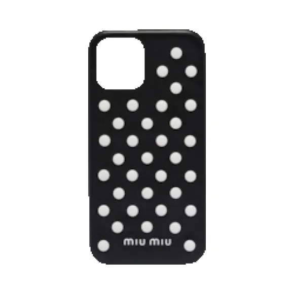缪缪/Miu Miu iPhone 12/12 Pro 圆点铆钉 Nappa 皮革保护套 5ZH129-2DRA-F0967