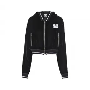 缪缪/Miu Miu 黑色 刺绣天鹅绒夹克 ML883-068-F0002
