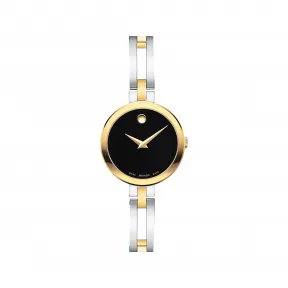 摩凡陀/Movado 摩凡陀 |爱莎 双色调不锈钢和金色表壳 表带以及黑色表盘 0607472