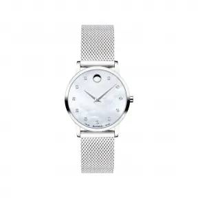 摩凡陀/Movado 摩凡陀 |博物馆经典 不锈钢表壳和金属编织表链以及白色表盘 0607491