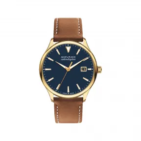 摩凡陀/Movado Heritage Series系列 40MM 黄金离子镀不锈钢 石英机芯 男表 3650157