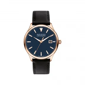 摩凡陀/Movado Heritage Series系列 40MM 玫瑰金离子镀不锈钢 石英机芯 男表 3650158