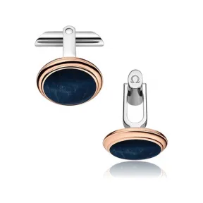 欧米茄/Omega 18K红金，精钢和2颗弧面形鹰眼石: 袖扣 CA02DG0700105