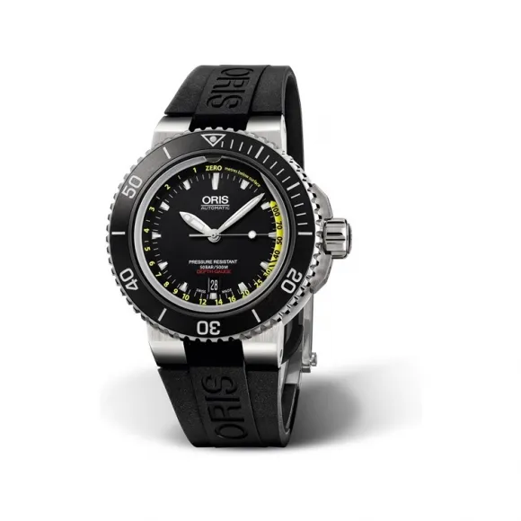 豪利时/Oris Aquis 系列 46.00 MM 多片式不锈钢 分钟刻度陶瓷顶圈 自动机械机芯 男表 01-733-7675-4154-set