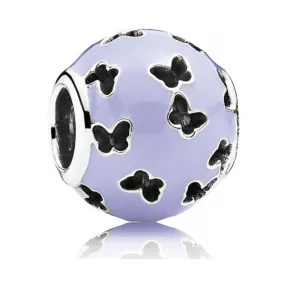 潘多拉/Pandora Abstract silver charm with lavender enamel and cut-o