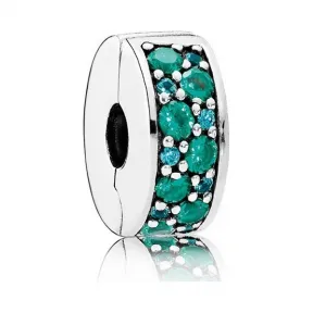 潘多拉/Pandora 绿色闪烁优雅925银硅胶固定夹791817MCZMX
