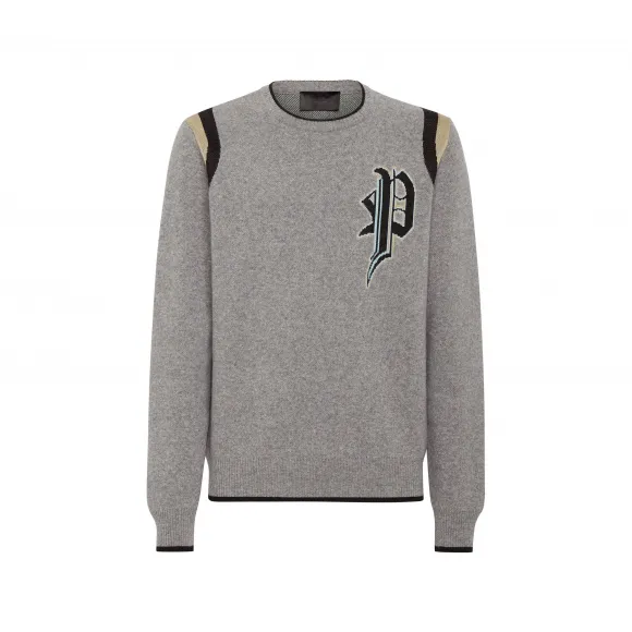 菲利普·普莱因/Philipp Plein 棉/羊毛套衫圆领 LS Gothic Plein FACC-MKO1238-PKN002N-10