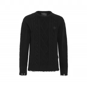 菲利普·普莱因/Philipp Plein 羊羔绒套头衫圆领长袖骷髅头 FACC-MKO1273-PKN002N-02