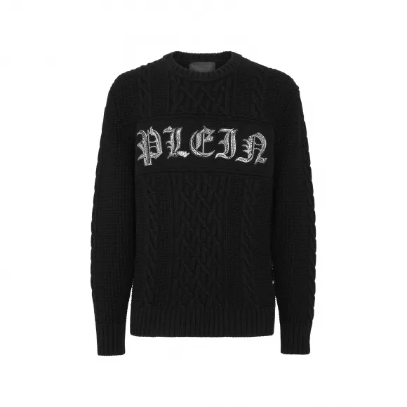 菲利普·普莱因/Philipp Plein 羊毛和羊绒套衫圆领 LS Gothic Plein FACC-MKO1276-PKN002N-02