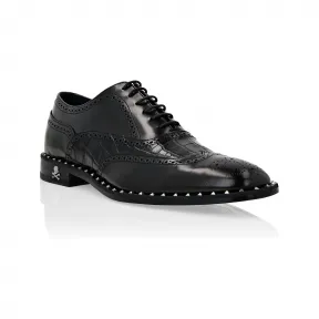 菲利普·普莱因/Philipp Plein 皮革与鳄鱼纹效果德比鞋 FACS-MSB0703-PLE010N-02