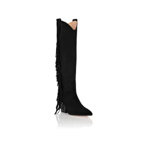 菲利普·普莱因/Philipp Plein 麂皮靴中跟高跟牛仔 FACS-WSE0688-PLE009N-02
