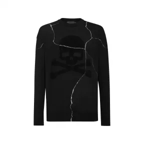 菲利普·普莱因/Philipp Plein 羊毛套衫圆领长袖 Skull&Bones PACC-MKO1173-PTE076N-02