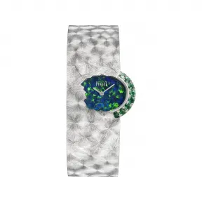 伯爵/Piaget High jewelry watches 系列 27 x 22MM 白金欧泊石祖母绿腕表 -Piaget伯爵高级腕表G0A48256 女表