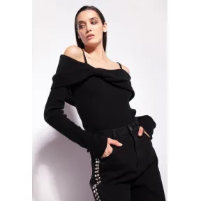 品蔻/Pinko 细罗纹针织衫，配有幼肩带 1G189HA06MZ99