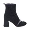 品高/Pinko LIMOUSINE BLACK MAGGIORE 1激光切割天鹅绒踝靴 1H20NBY5LUZ99