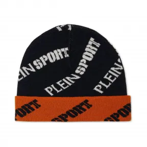 普兰/Plein Sport 黑色 / 橙色 男士 针织帽 71865_0220_4_0
