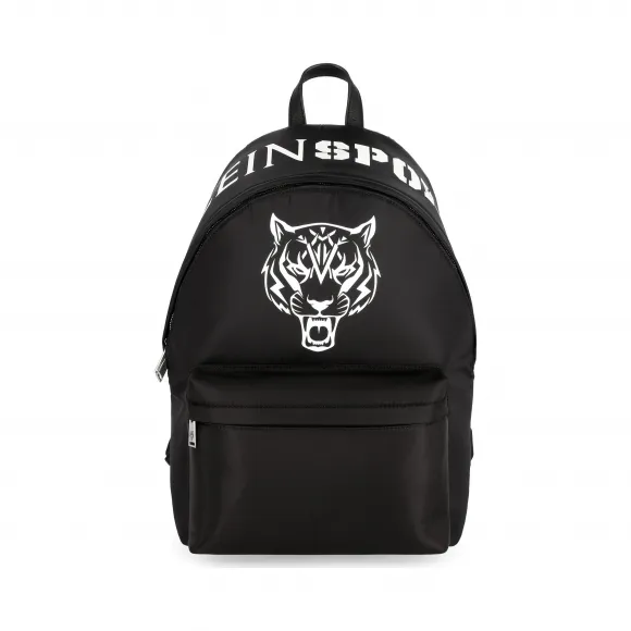 普兰/Plein Sport 黑色 / 白色 男士 双肩包 73862_0201_4_0