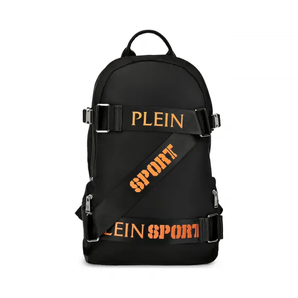 普兰/Plein Sport 黑色 / 橙色 男士 双肩包 73863_0220_4_0