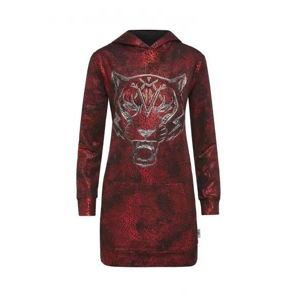 普兰/Plein Sport 黑色 / 红色 女士 连衣裙 A18C-WJG0111-SJO001N_0213