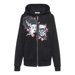 普拉达/Prada 黑色/粉嫩蓝  帽衫 138548 1VLF F004Q