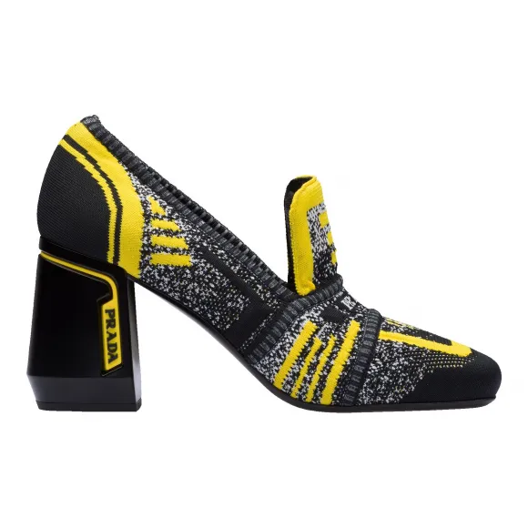 普拉达/Prada 黑色/日光黄  乐福鞋 1D194L 3KK5 F0C2P