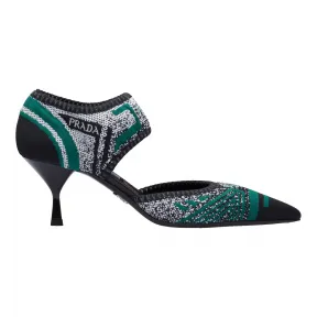 普拉达/Prada 黑色/冷杉绿 女士 高跟鞋 1I193L 3KK5 F084J