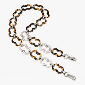 普拉达/Prada 玳瑁色+花瓣粉色  肩带 1TY015 2RJ F0UOM