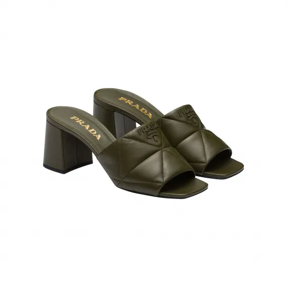 普拉达/Prada 绗缝软羊革中跟凉鞋 1XX583-038-F0161-F-BB65