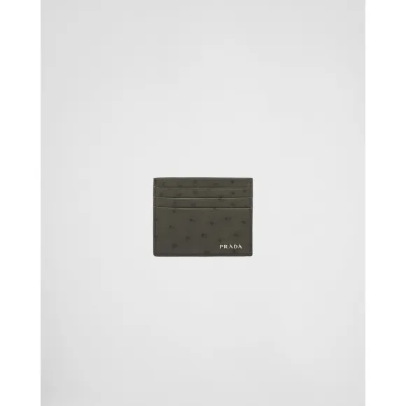 普拉达/Prada 鸵鸟皮卡片夹 2MC223-130-F0334