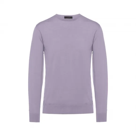 普拉达/Prada 丁香紫 羊毛圆领毛衫 UMM984-C5W-F0014