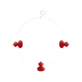 麒麟/qeelin Wulu 18K玫瑰金红玛瑙手链 WU-030-BL3-RGRA