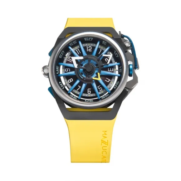 MAZZUCATO手表 RIM系列机械石英双面反转手表男 浅月黄RIM 06-YL654