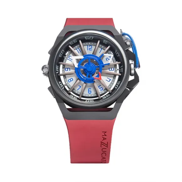 MAZZUCATO手表 RIM系列机械石英双面反转手表男 铁锈红RIM 07-RD7685