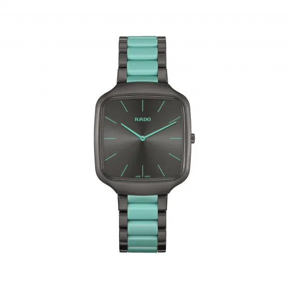 雷达/Rado True Square Thinline Les Couleurs™ Le Corbusier 37.0MM 高科技陶瓷, 钛金属 石英机芯 中性 R27045162