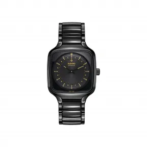 雷达/Rado True Square Automatic Open Heart 系列 38.0mm 高科技陶瓷 自动机械腕表 男表 R27078152