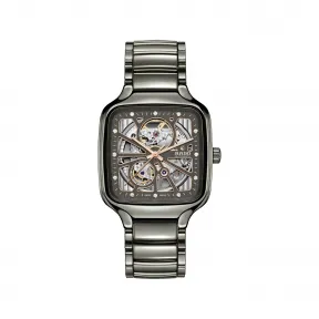 雷达/Rado True Square Automatic Open Heart 38.0MM 等离子高科技陶瓷, 钛金属 自动机械腕表 中性 R27083712