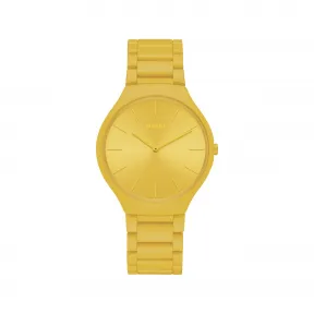 雷达/Rado 真薄系列幻彩限量版腕表-阳光黄 4320W 石英 中性表 R27093632