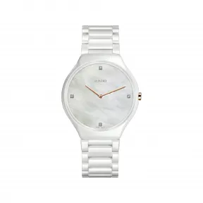 雷达/Rado True Thinline Stillness 系列 39.0mm 高科技陶瓷 石英机芯 男表 R27957909