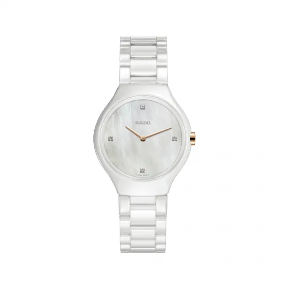 雷达/Rado True Thinline Stillness 系列 30.0mm 高科技陶瓷 石英机芯 女表 R27958909