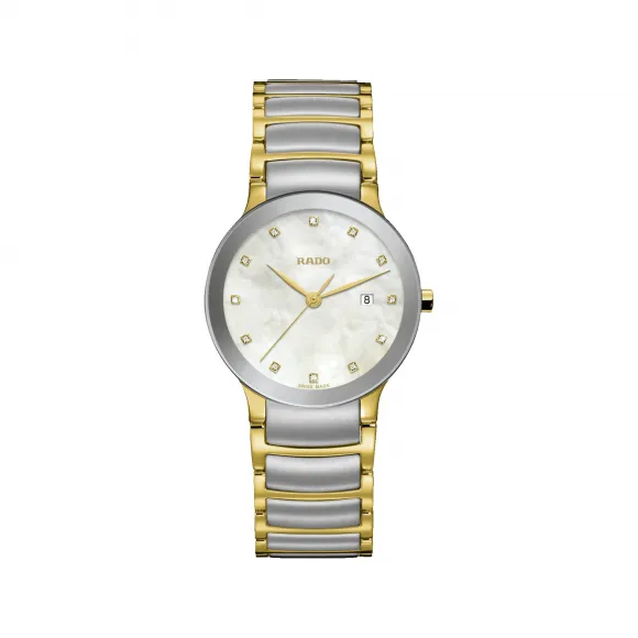 雷达/Rado Centrix Diamonds 系列 28.0MM 不锈钢 不锈钢 / PVD 石英 女表 R30932923