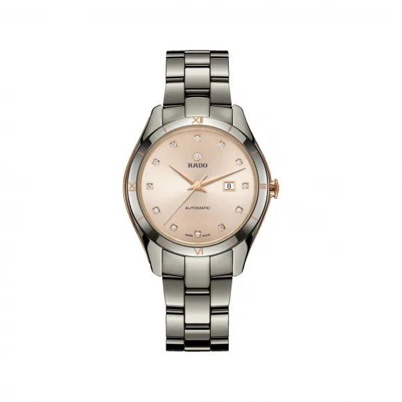 雷达/Rado HyperChrome Automatic Diamonds系列 36.0MM 等离子高科技陶瓷 自动机械机芯 女表 R32043712