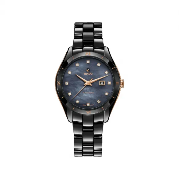 雷达/Rado HyperChrome Automatic Diamonds系列 36.0MM 高科技陶瓷 自动机械机芯 女表 R32044902