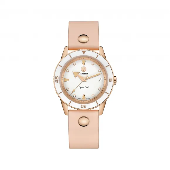 雷达/Rado 黄色皮革表带 系列 37.0mm  自动机械腕表 女表 R32139708