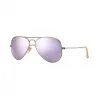Ray-Ban 雷朋 飞行员·炫彩镜片 RB3025 古铜色 - 金属 - 丁香紫 镜片 - 0RB3025167/4K58