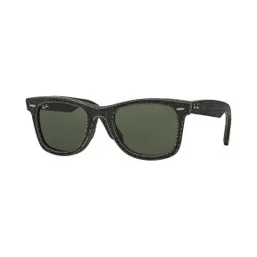 Ray-Ban 雷朋 经典徒步旅行者·牛仔 RB2140F Black Denim - 醋酸纤维 - 绿色 镜片 - 0RB2140F116252