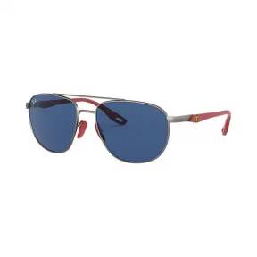 Ray-Ban 雷朋 Rb3659m Scuderia Ferrari Collection RB3659M 枪色 - 不锈钢 - 深蓝色 镜片 - 0RB3659MF0378057