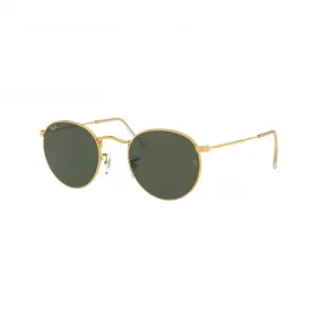 雷朋/Ray-Ban ROUND METAL LEGEND GOLD 搭 金色 的 绿色 太阳眼镜 RB3447-919631-53-21