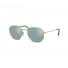 雷朋/Ray-Ban 六角形‧平面镜片 搭 金色 的 银色 太阳眼镜 RB3548N-001-30-54-21